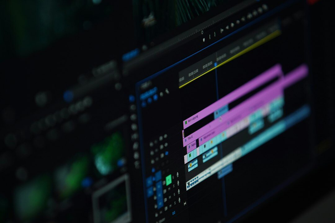 video editing software on screen