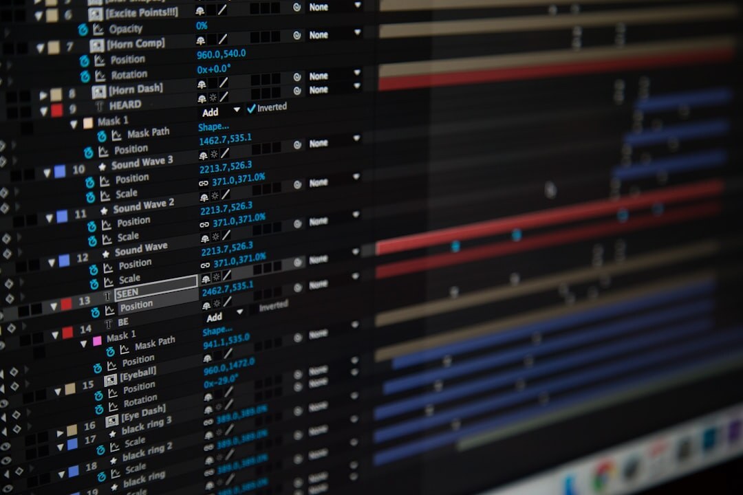 video editing timeline close up